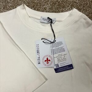 NEW Mida Undici Oversized Interlock Tee Men's Small Slub Cotton Italy Off White